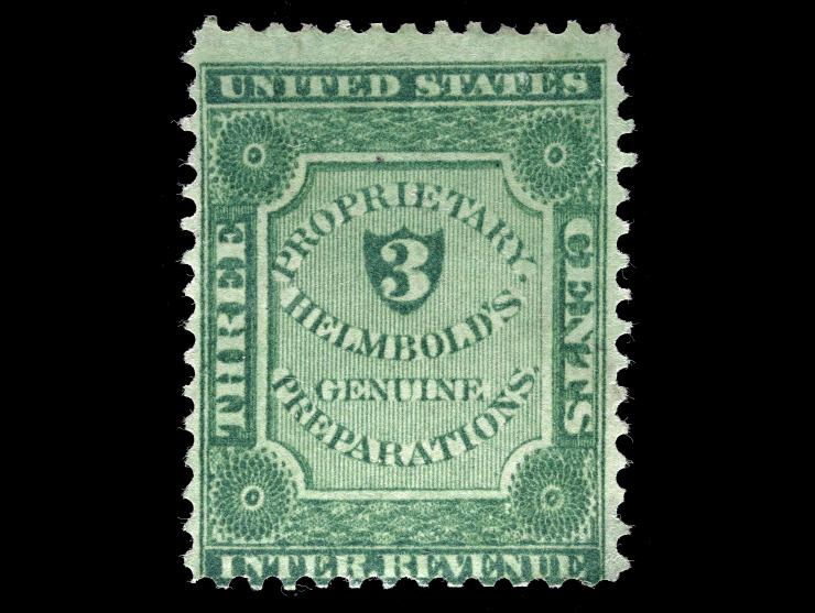 Helmbold's, 3c Green, Old Paper, RS107a