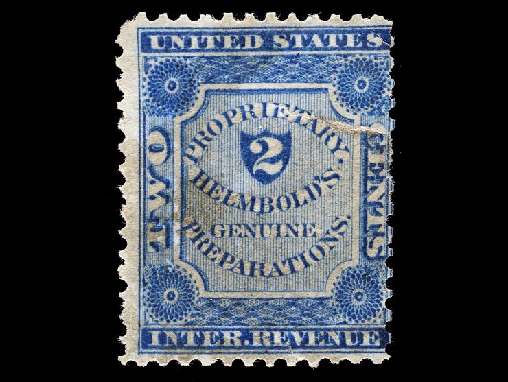 Helmbold's, 2c Blue, Silk Paper, RS106b
