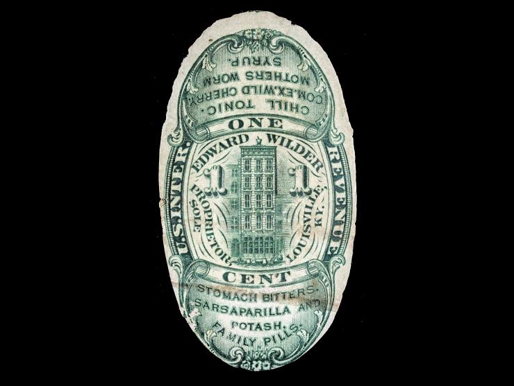 Edward Wilder, 1c Green, Die Cut, Old Paper, RS266a