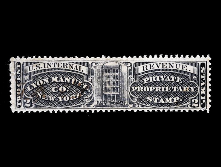 Lyon Manufg. Co., 2c Black, Silk Paper, RS168b