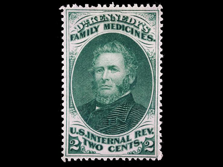 Dr. Kennedy, 2c Green, Pink Paper, RS155c