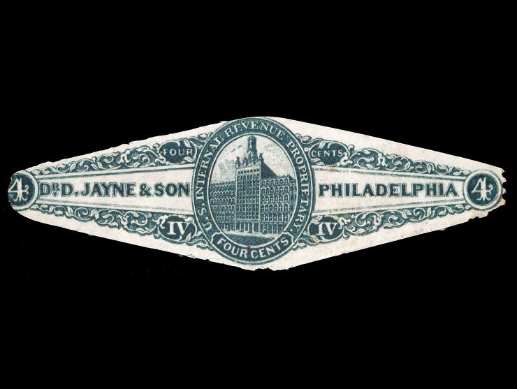 Dr. D. Jayne & Son, 4c Green, Die Cut, Old Paper, RS149ap