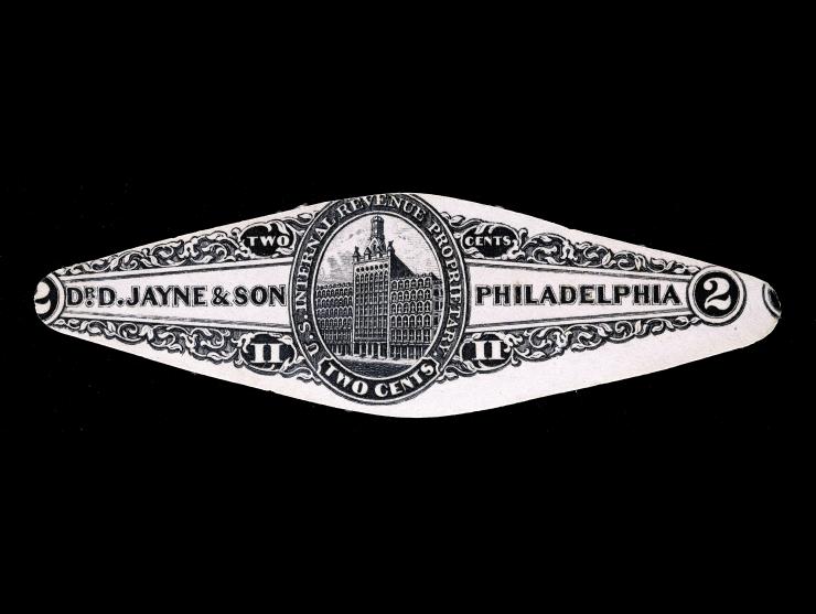 Dr. D. Jayne & Son, 2c Black, Die Cut, Pink Paper, RS148c