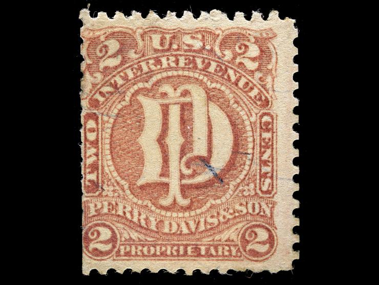 Perry Davis & Son, 2c Dull Red, Silk Paper, RS79b