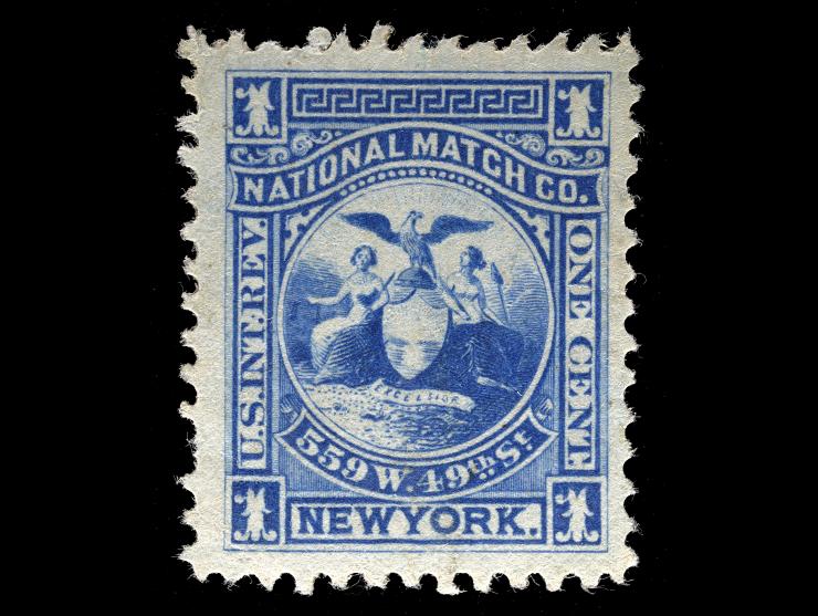 National Match Co. , 1c Blue, Wmk 191R, RO134d