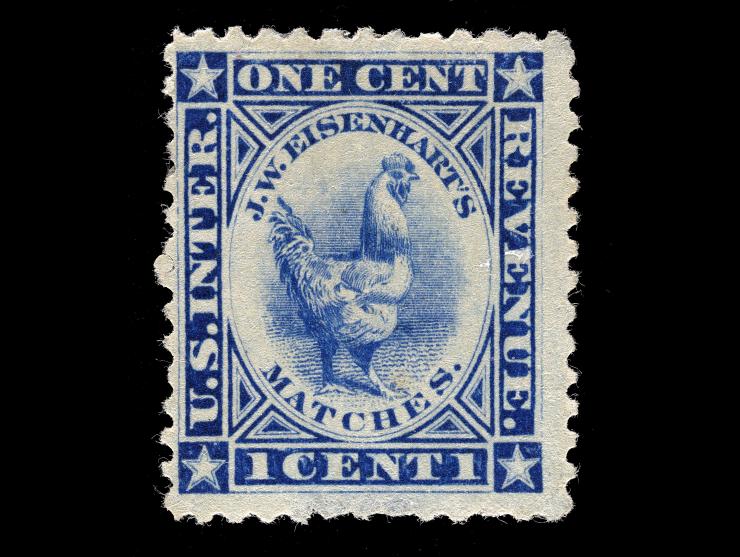 J. W. Eisenhart's Matches, 1c Blue, WMk 191R, RO80d