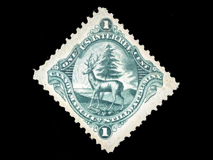 Cannon Match Co., 1c Green, Pink Paper, RO57c