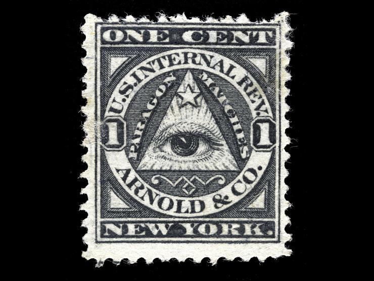 Arnold & Co. , 1c Black, Silk Paper, RO14b