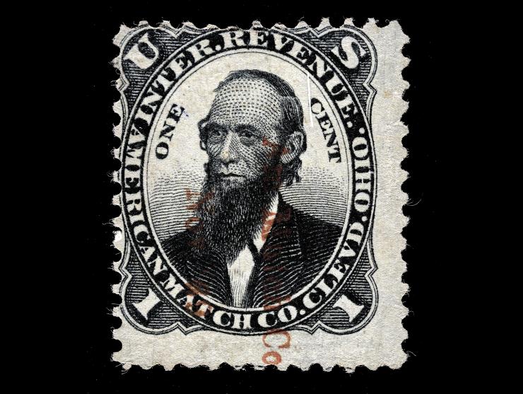 American Match Co., 1c Black, Old Paper, RO10a