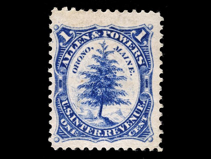 Allen & Powers, 1c Blue, Pink Paper, RO6c