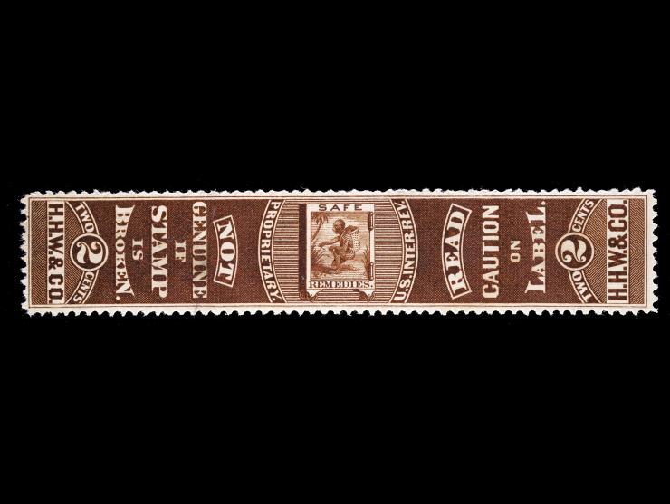 H.H. Warner & Co., 2c Brown, 88x11mm, Wmk 191R, RS256d