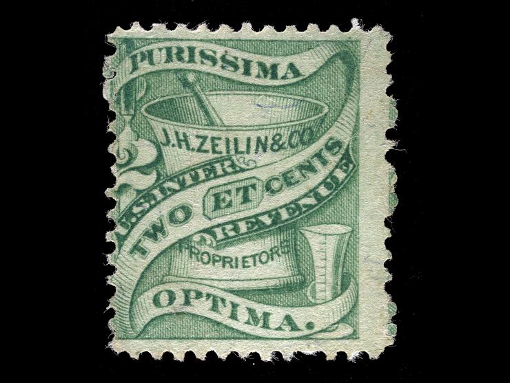 J.H .Zeilin & Co., 2c Green, Silk Paper, RS276b
