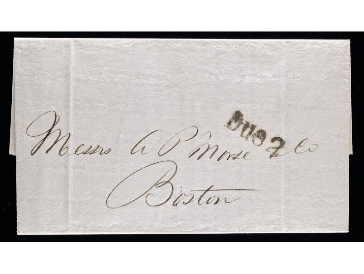 1876 Printed Circular from Cuba, St. Jago de Cuba with "DUE 2" Marking to Boston