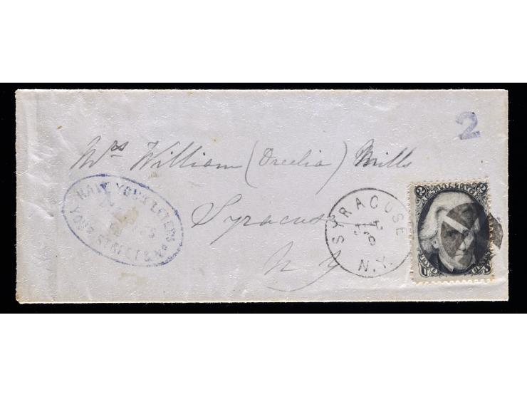 #73 2c "Black Jack", Tied on Cover with Numeral "2" Rate and "Have Your Letters Addressed to Street & No" Auxiliary Marking