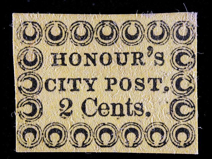 Honour's City Express, 4LB7, 2c Black on Yellow, Unused