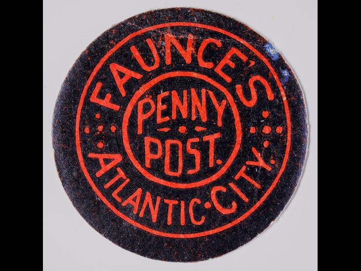Faunce's Penny Post, 152L1, 1c Black on Red, Unused