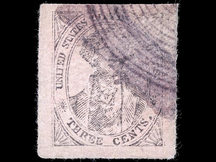 United States City Despatch Post, 6LB2, 3c Black on Rose Buff, Used with Counterfeit Cancel