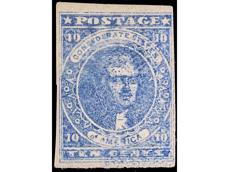 Confederate States of America, CSA #2, 10c Blue, Unused