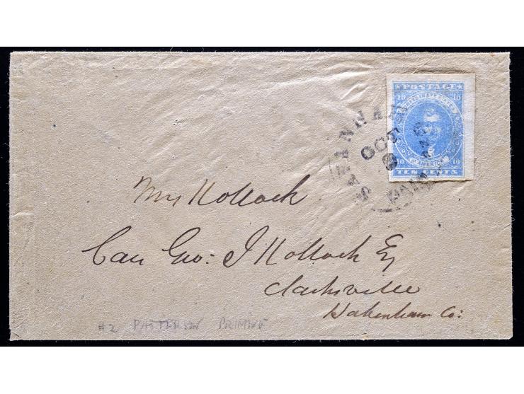 Confederate States of America, CSA #2, 10c Blue, Four Huge Margins, Tied on Cover to Georgia