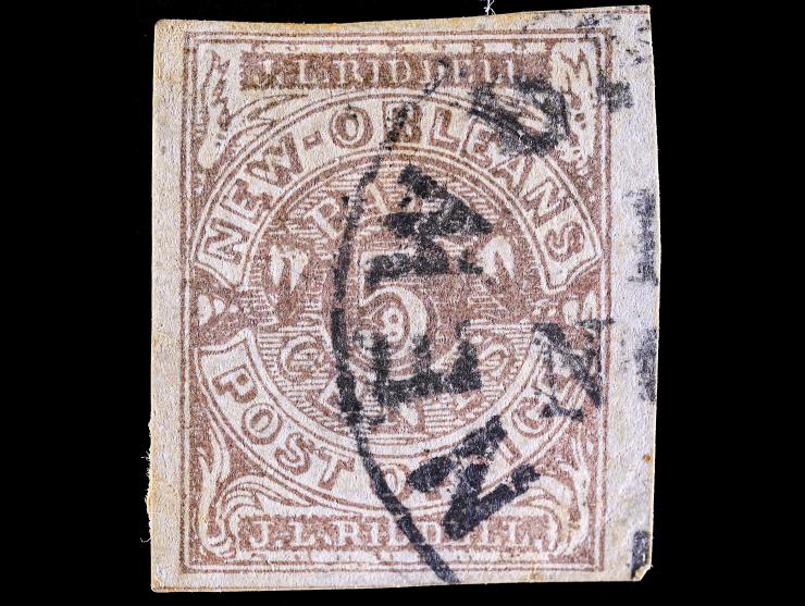 Confederate States of America, CSA #62x3, 5c Brown, New Orleans Postmasters' Provisional, Used