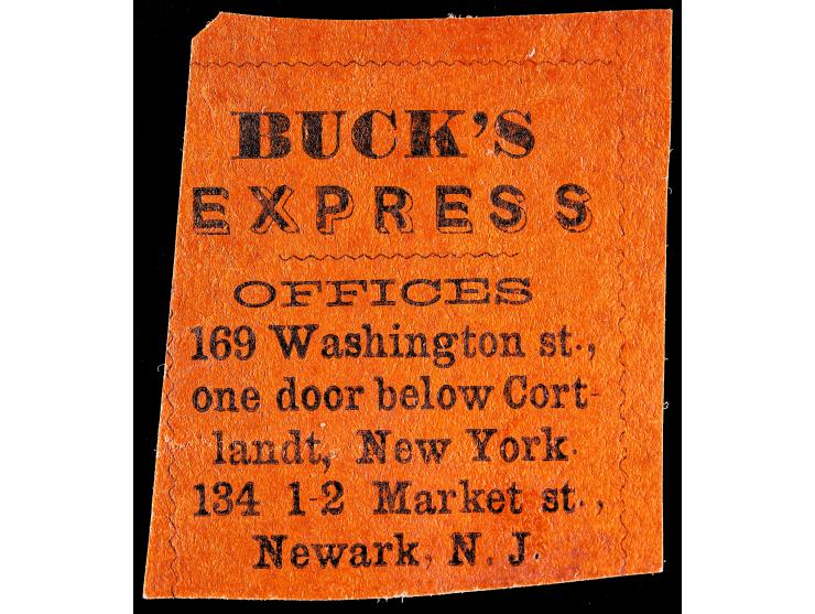 Buck's Express, Newark, NJ, BUKX-L3, Orange Label, Unused, Extra Fine