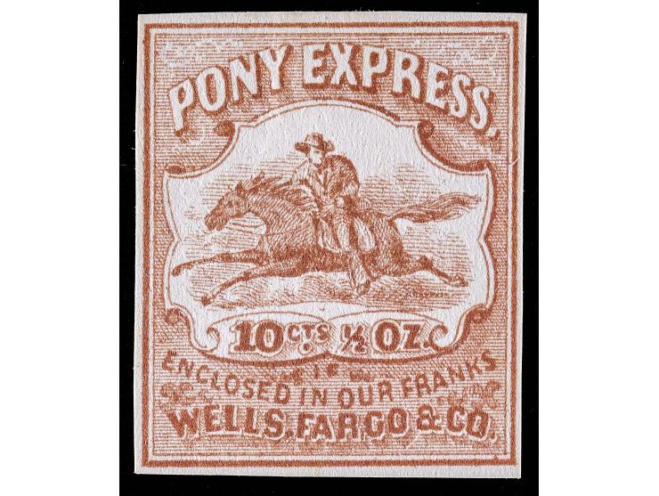 Wells, Fargo & Co., Pony Express, 143L7, 10c Brown, Unused
