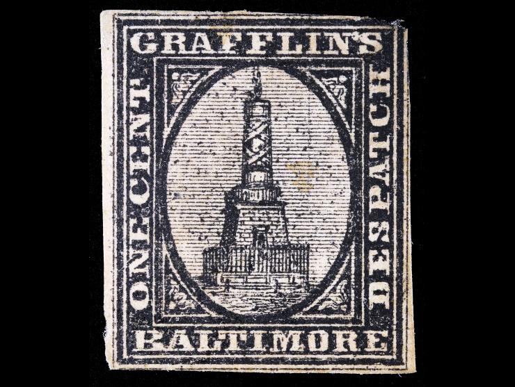 Grafflin's Baltimore Despatch, 73L1, 1c Black, Unused