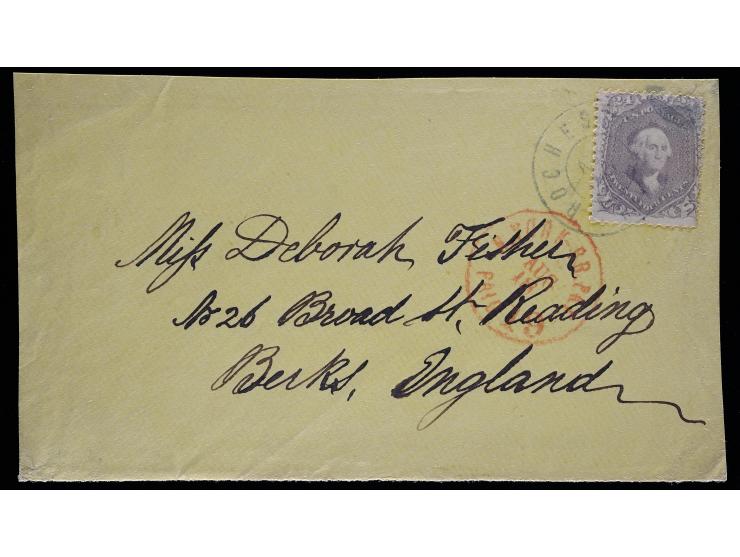 #70a 1862 24c Brown, Tied on Transatlantic Cover Front to England