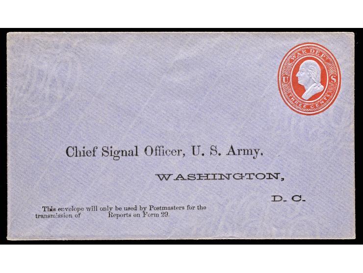 War Department Envelope, UO54 Imprinted Entire for Chief Signal Officer, U.S. Army, Unused
