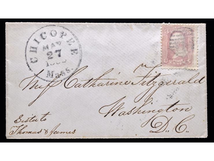 "ADVERTISED 1 Ct" Straightline on Reverse, #65 3c Rose on Cover to Washington, D.C.