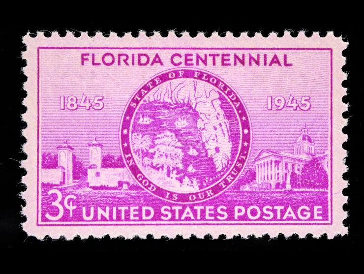 #927 1945 3c Bright Red Violet