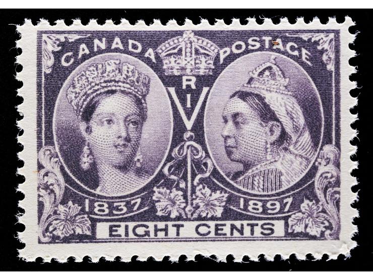 Canada #56, 1897, 8c Dark Violet Victoria Jubilee, Unused, NH