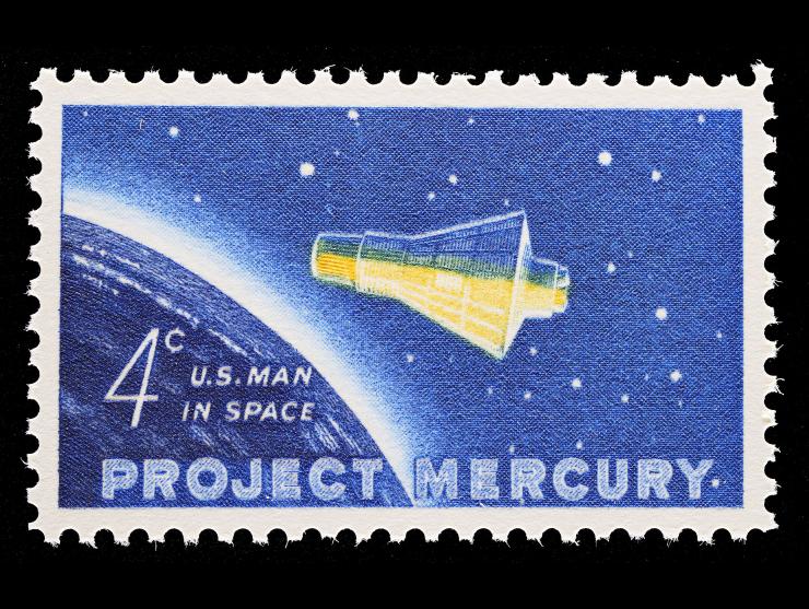 #1193 1962 4c Dark Blue & Yellow, Unused