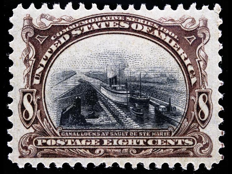#298 1901 8c Pan-American, Unused, OG