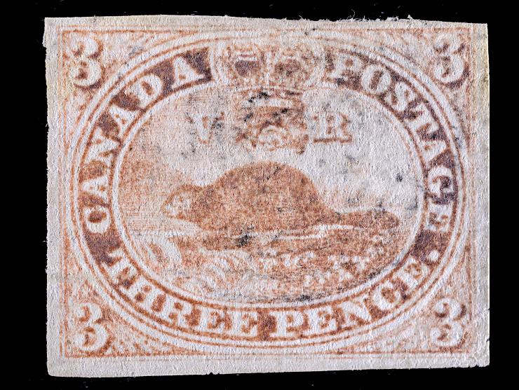 Canada #1, 3d Red, 1851 Issue, Used