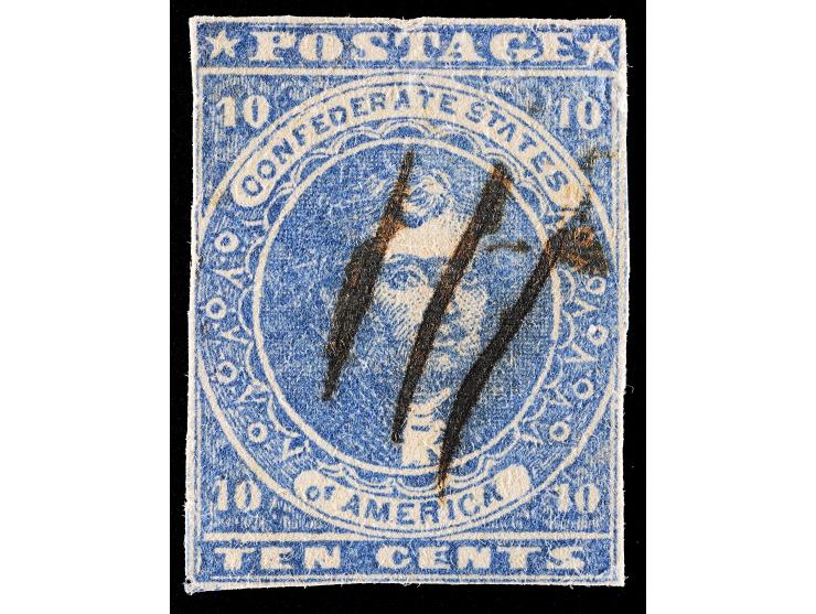 Confederate States of America, CSA #2, 10c Blue, Paterson Print Stone Y, Used