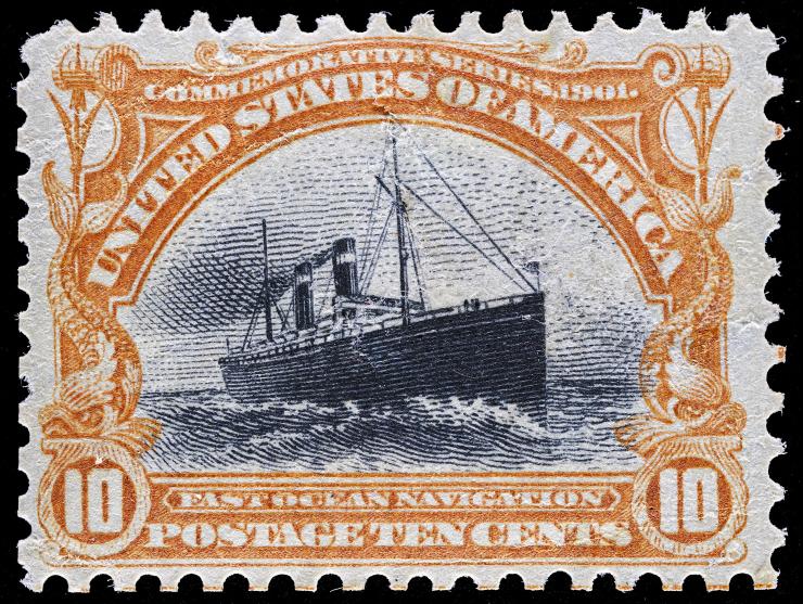 #299 1901 10c Pan-American, Unused, NH